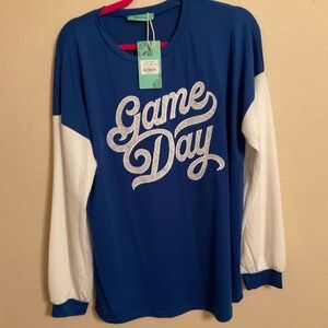 Blue and White Game Day Shirt